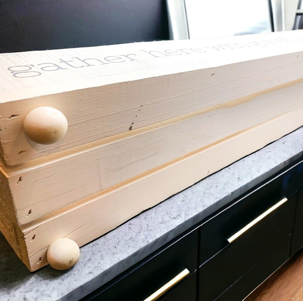 Handmade "Gather Here With Grateful Hearts" Long Box Tray