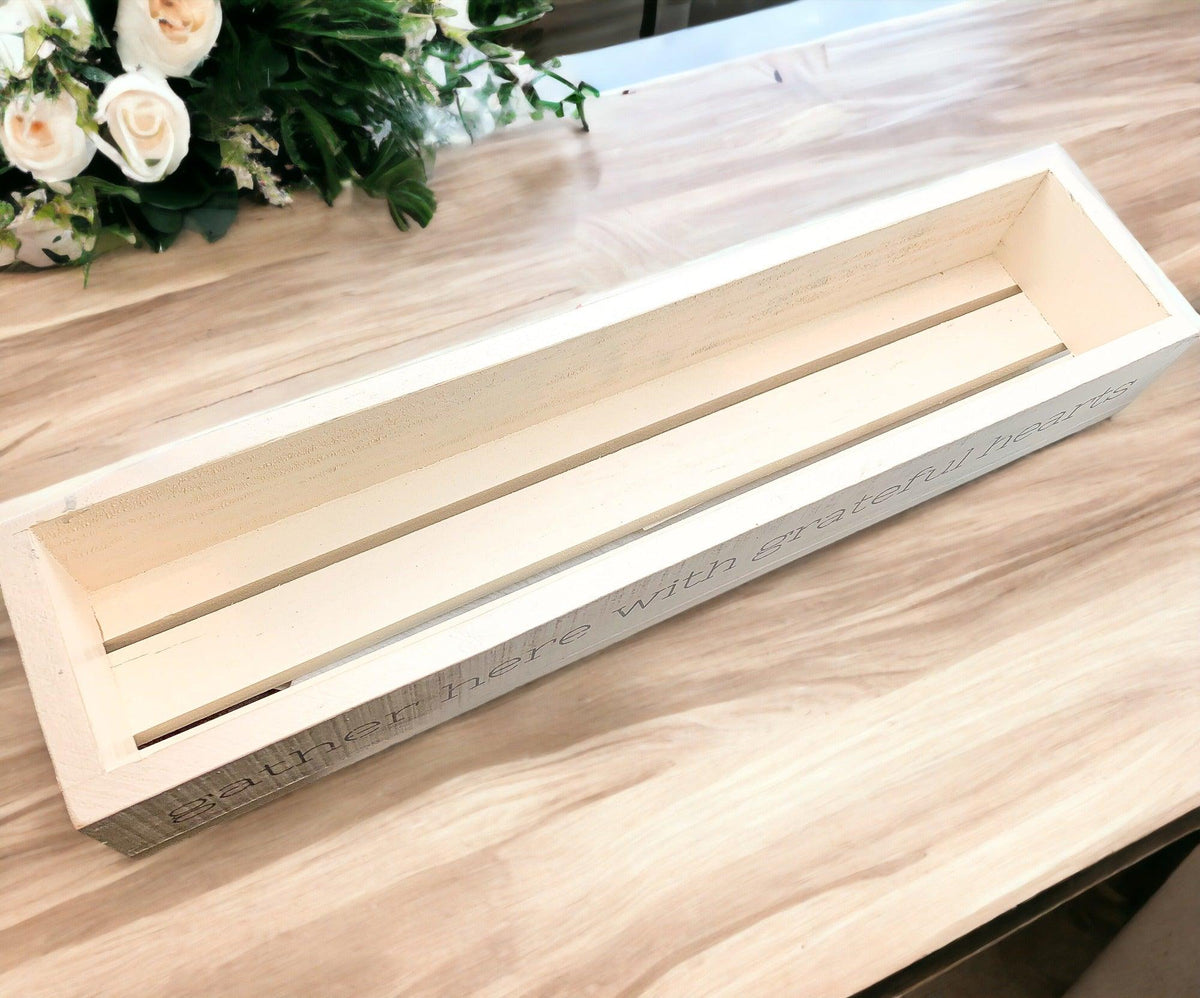 Handmade "Gather Here With Grateful Hearts" Long Box Tray