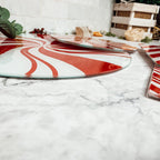 Glass Candy Cane Serving Dishes — Select Your Size and Shape