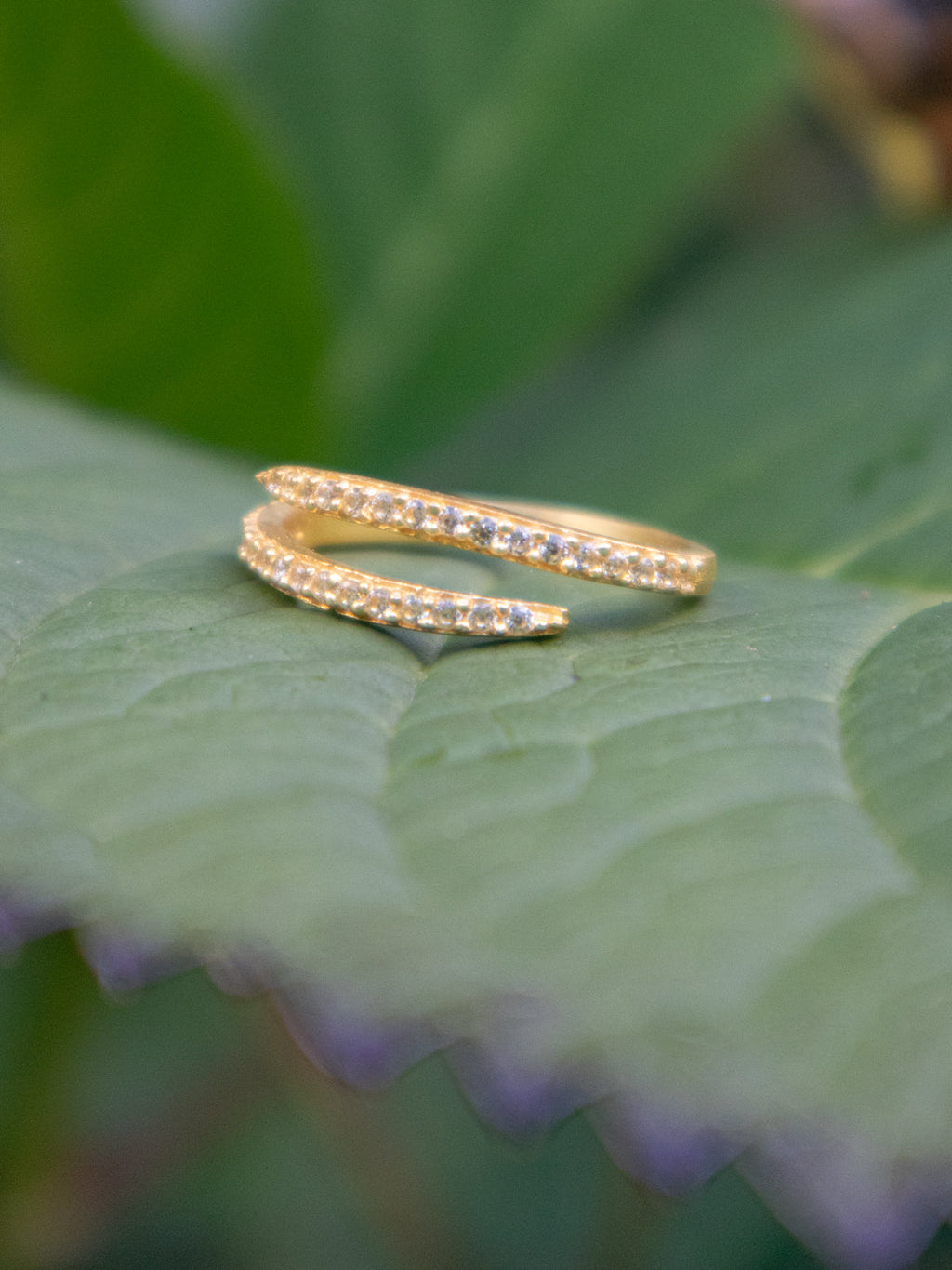 Serpentine Wrap Ring - Gold — Select Your Gemstone & Siuze