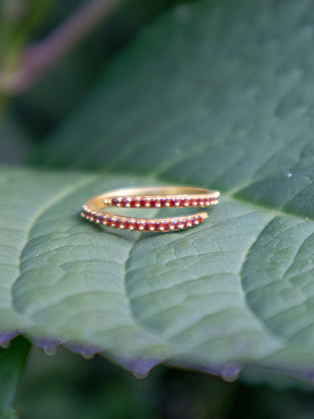 Serpentine Wrap Ring - Gold — Select Your Gemstone & Siuze