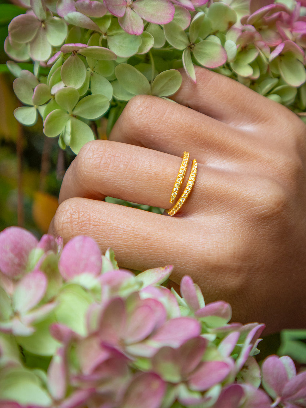 Serpentine Wrap Ring - Gold — Select Your Gemstone & Siuze