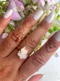 Raw Moonstone Prong Ring — Select Your Gemstone & Size