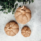 Handcrafted Resin Basket Weave Pumpkins — Select Your Color & Size