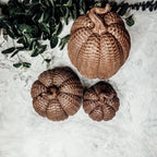 Handcrafted Resin Basket Weave Pumpkins — Select Your Color & Size
