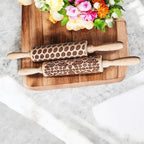 Easter + Spring Wooden Embossed Rolling Pin & Cookie Cutter Set  — Select Your Style & Size
