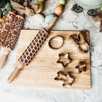 Easter + Spring Wooden Embossed Rolling Pin & Cookie Cutter Set  — Select Your Style & Size