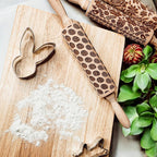 Easter + Spring Wooden Embossed Rolling Pin & Cookie Cutter Set  — Select Your Style & Size
