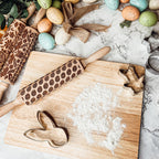 Easter + Spring Wooden Embossed Rolling Pin & Cookie Cutter Set  — Select Your Style & Size