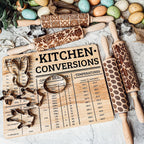 Easter + Spring Wooden Embossed Rolling Pin & Cookie Cutter Set  — Select Your Style & Size