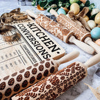 Easter + Spring Wooden Embossed Rolling Pin & Cookie Cutter Set  — Select Your Style & Size