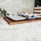 Chinoiserie Porcelain/Acacia Wood/Bamboo Tapas Serving Set