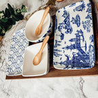 Chinoiserie Porcelain/Acacia Wood/Bamboo Tapas Serving Set