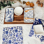 Chinoiserie Porcelain/Acacia Wood/Bamboo Tapas Serving Set