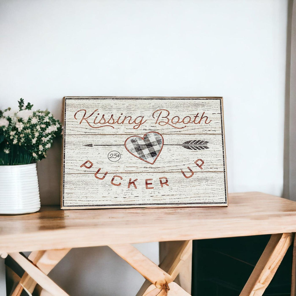 Handmade Wooden "Kissing Booth...Pucker Up" Sign