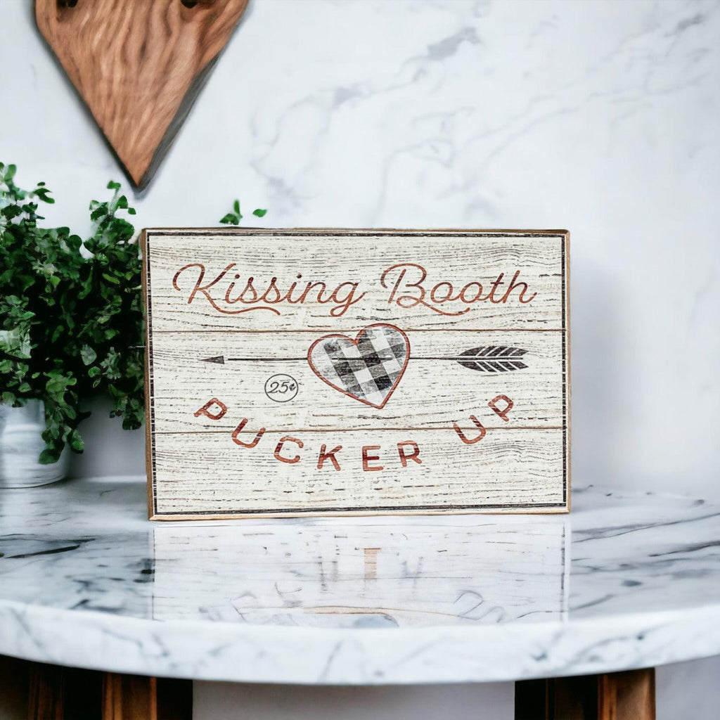 Handmade Wooden "Kissing Booth...Pucker Up" Sign