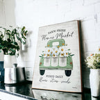 Wooden "Farm Fresh Flower Market - Picked Daily - Flowers - Stems - Seeds" Sign