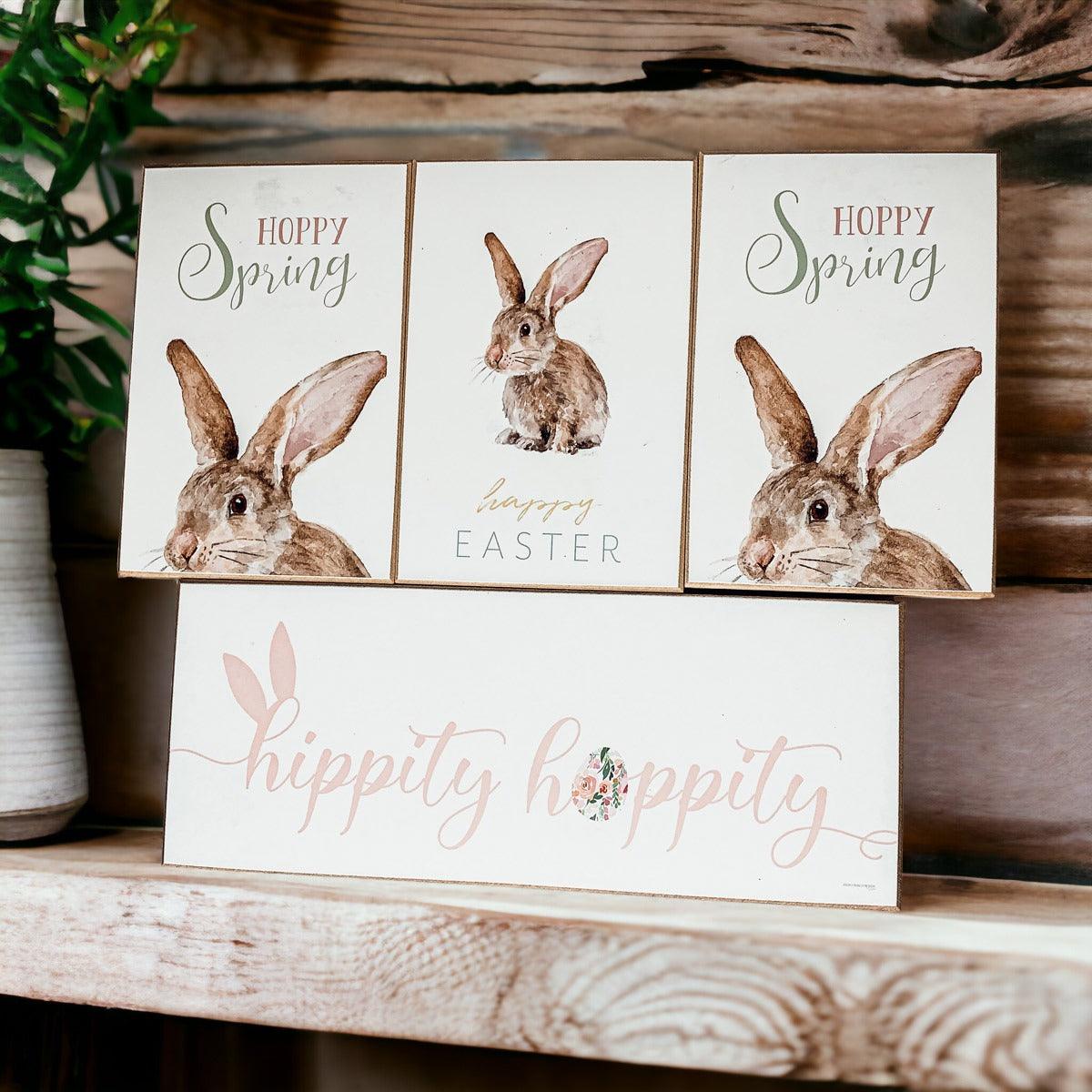 Wooden Hippity Hoppity Bunny Signs — Select Your Style