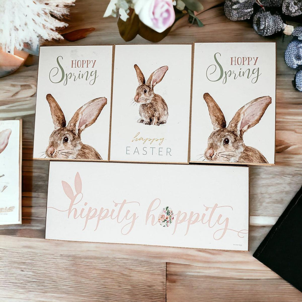 Wooden Hippity Hoppity Bunny Signs — Select Your Style