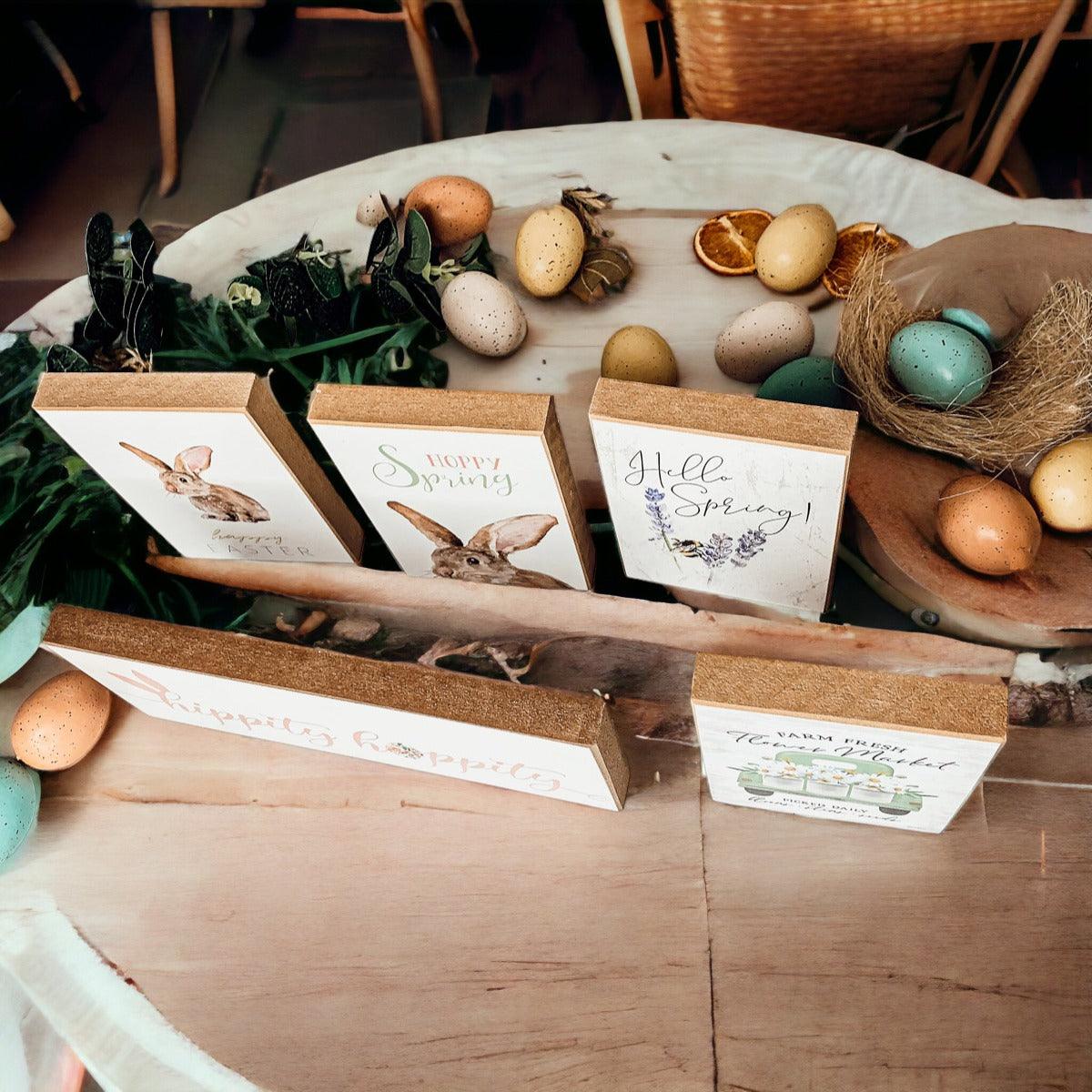 Wooden Hippity Hoppity Bunny Signs — Select Your Style