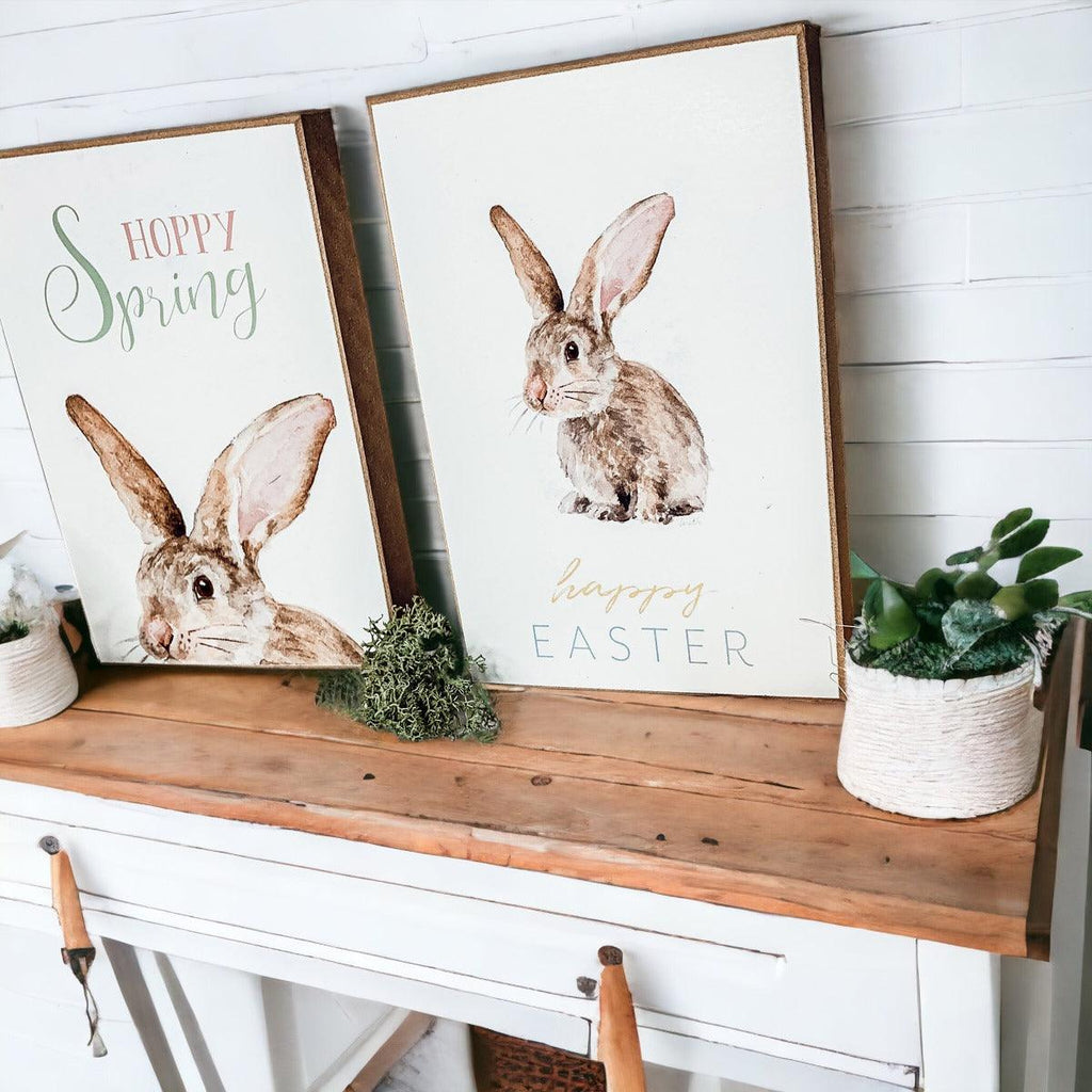 Wooden Hippity Hoppity Bunny Signs — Select Your Style