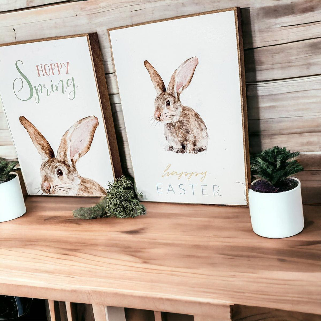 Wooden Hippity Hoppity Bunny Signs — Select Your Style