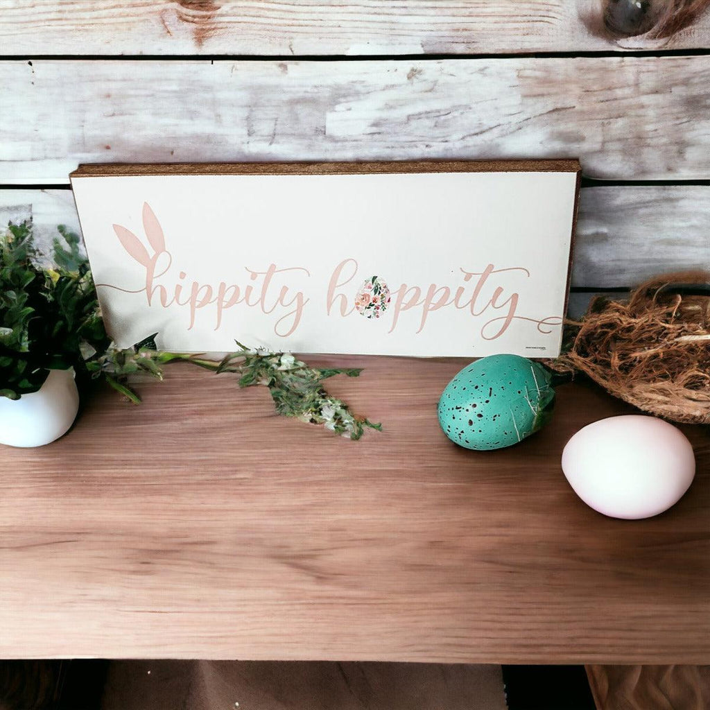 Wooden Hippity Hoppity Bunny Signs — Select Your Style