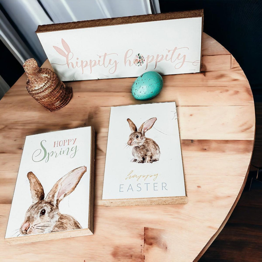 Wooden Hippity Hoppity Bunny Signs — Select Your Style
