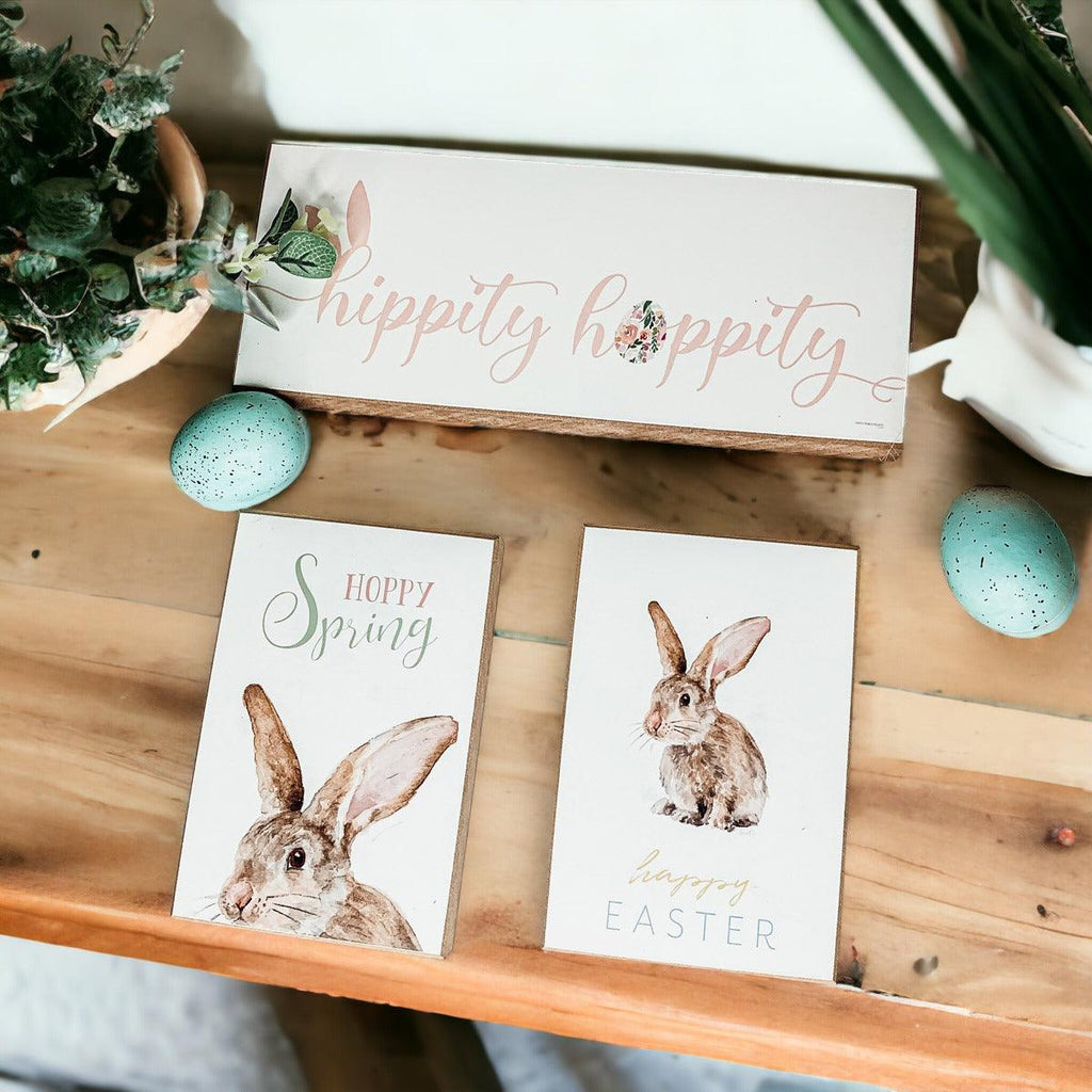 Wooden Hippity Hoppity Bunny Signs — Select Your Style