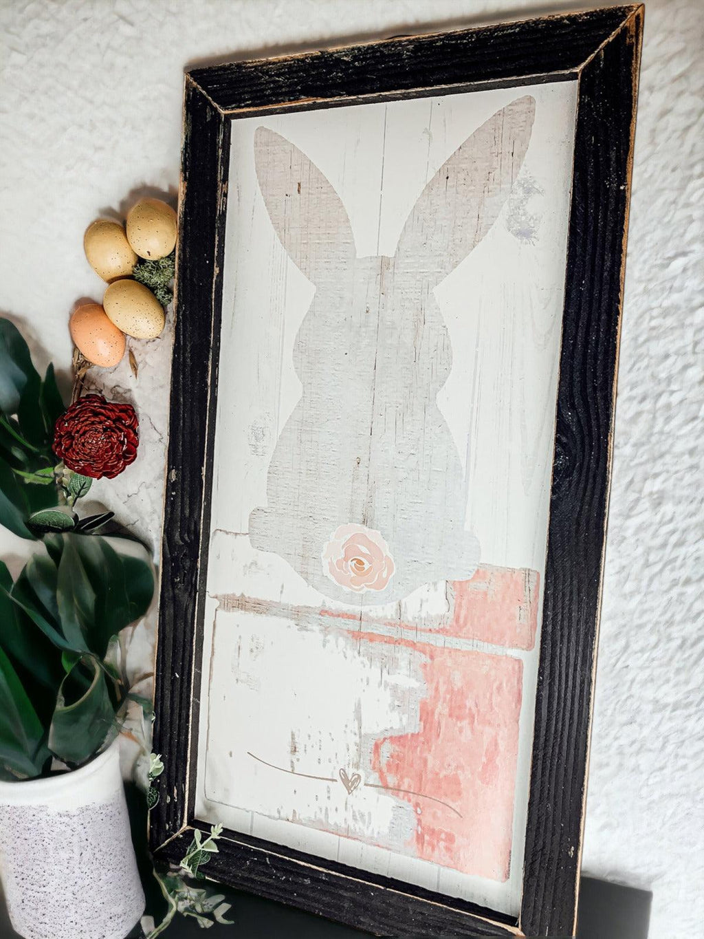 Rustic Bunny Tail Framed Wall Hanging — Select Your Frame Color
