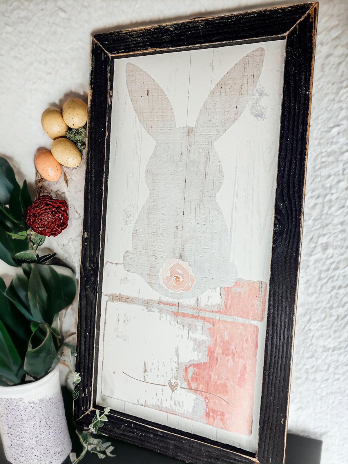 Rustic Bunny Tail Framed Wall Hanging — Select Your Frame Color