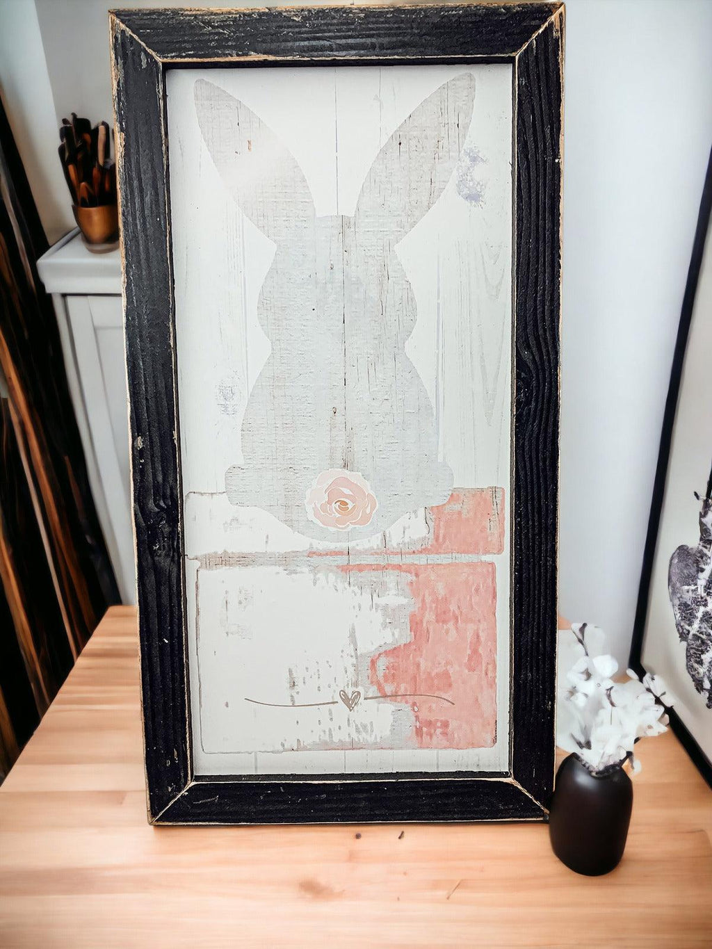 Rustic Bunny Tail Framed Wall Hanging — Select Your Frame Color