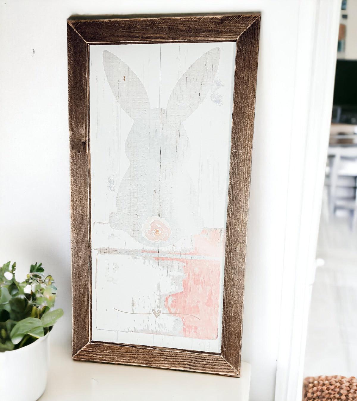 Rustic Bunny Tail Framed Wall Hanging — Select Your Frame Color