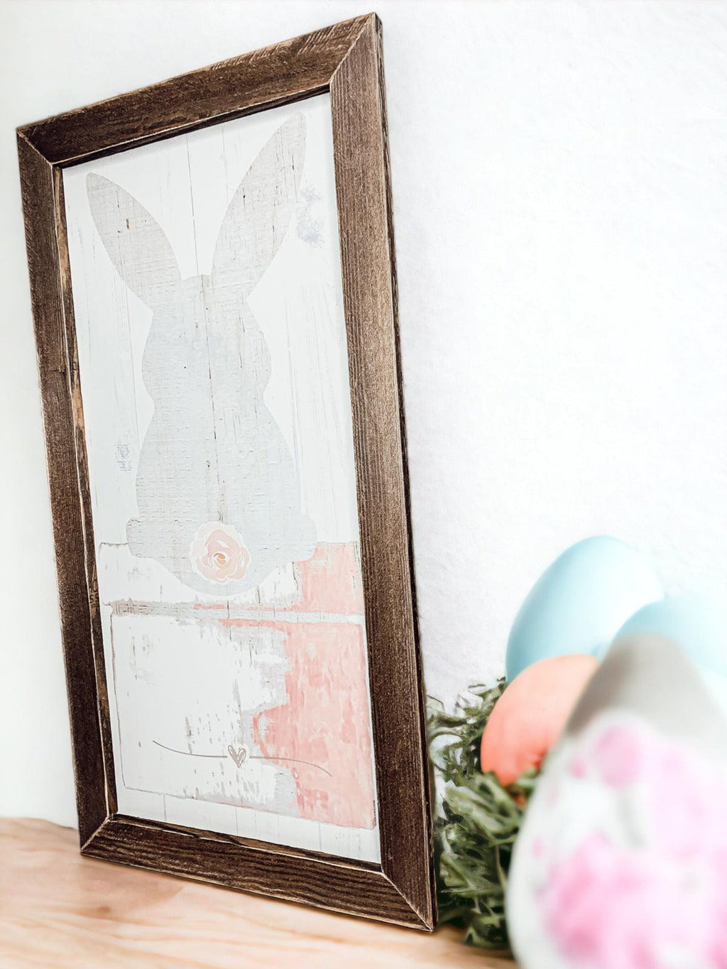 Rustic Bunny Tail Framed Wall Hanging — Select Your Frame Color