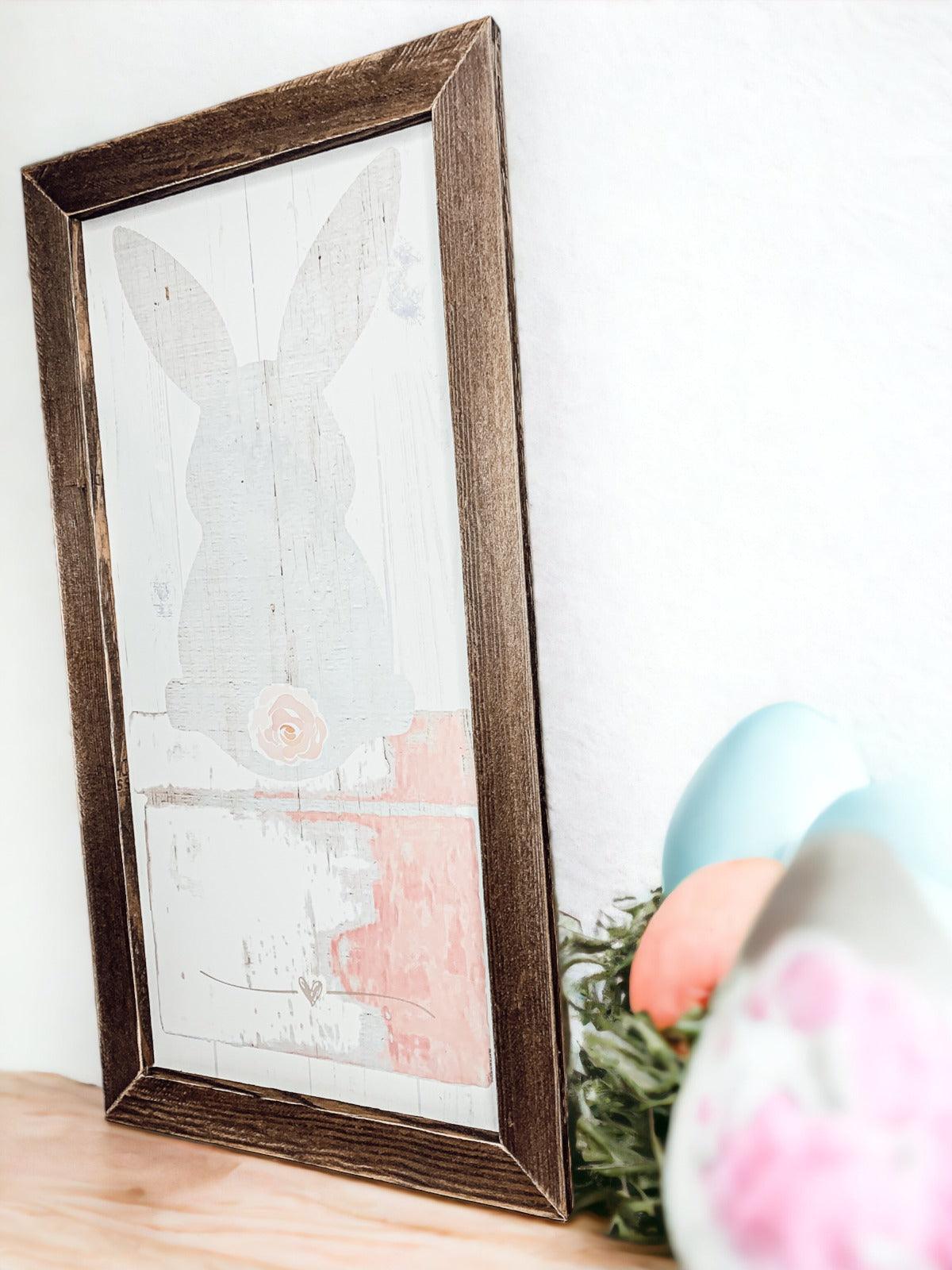 Rustic Bunny Tail Framed Wall Hanging — Select Your Frame Color