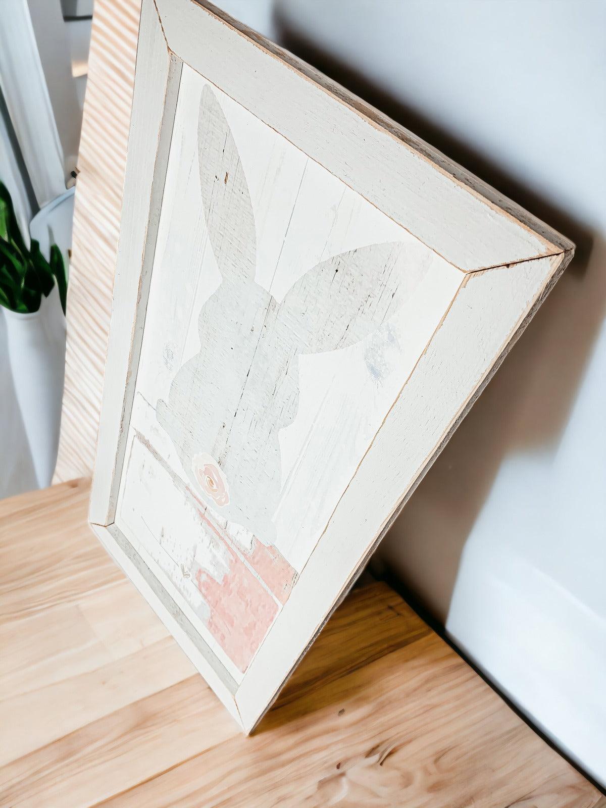 Rustic Bunny Tail Framed Wall Hanging — Select Your Frame Color