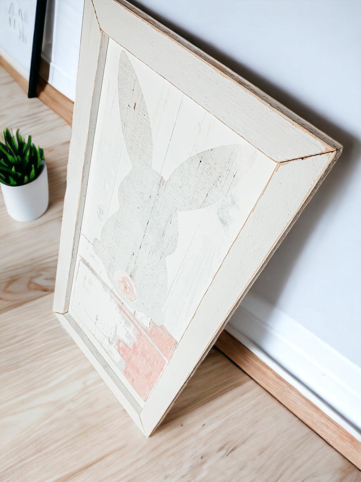 Rustic Bunny Tail Framed Wall Hanging — Select Your Frame Color