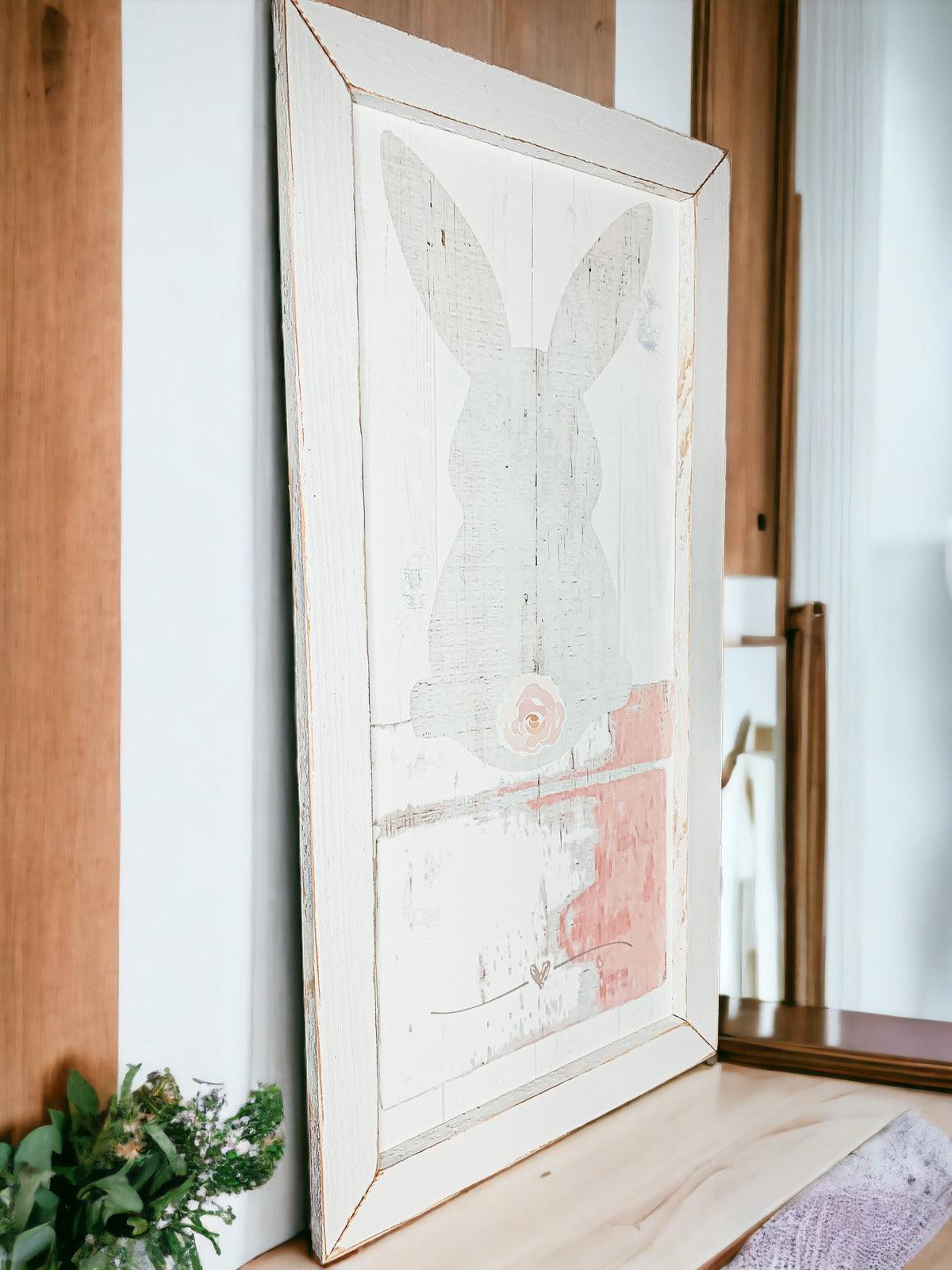Rustic Bunny Tail Framed Wall Hanging — Select Your Frame Color
