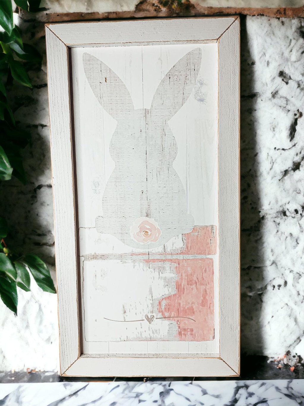 Rustic Bunny Tail Framed Wall Hanging — Select Your Frame Color