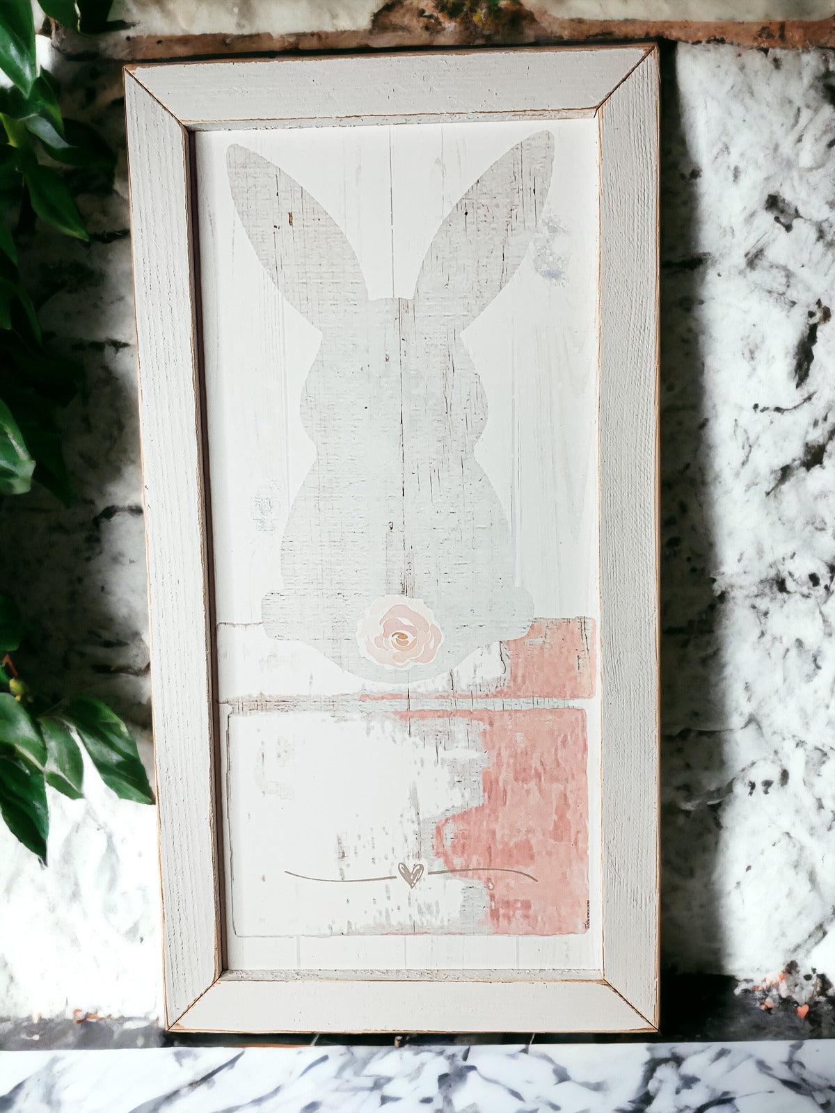 Rustic Bunny Tail Framed Wall Hanging — Select Your Frame Color