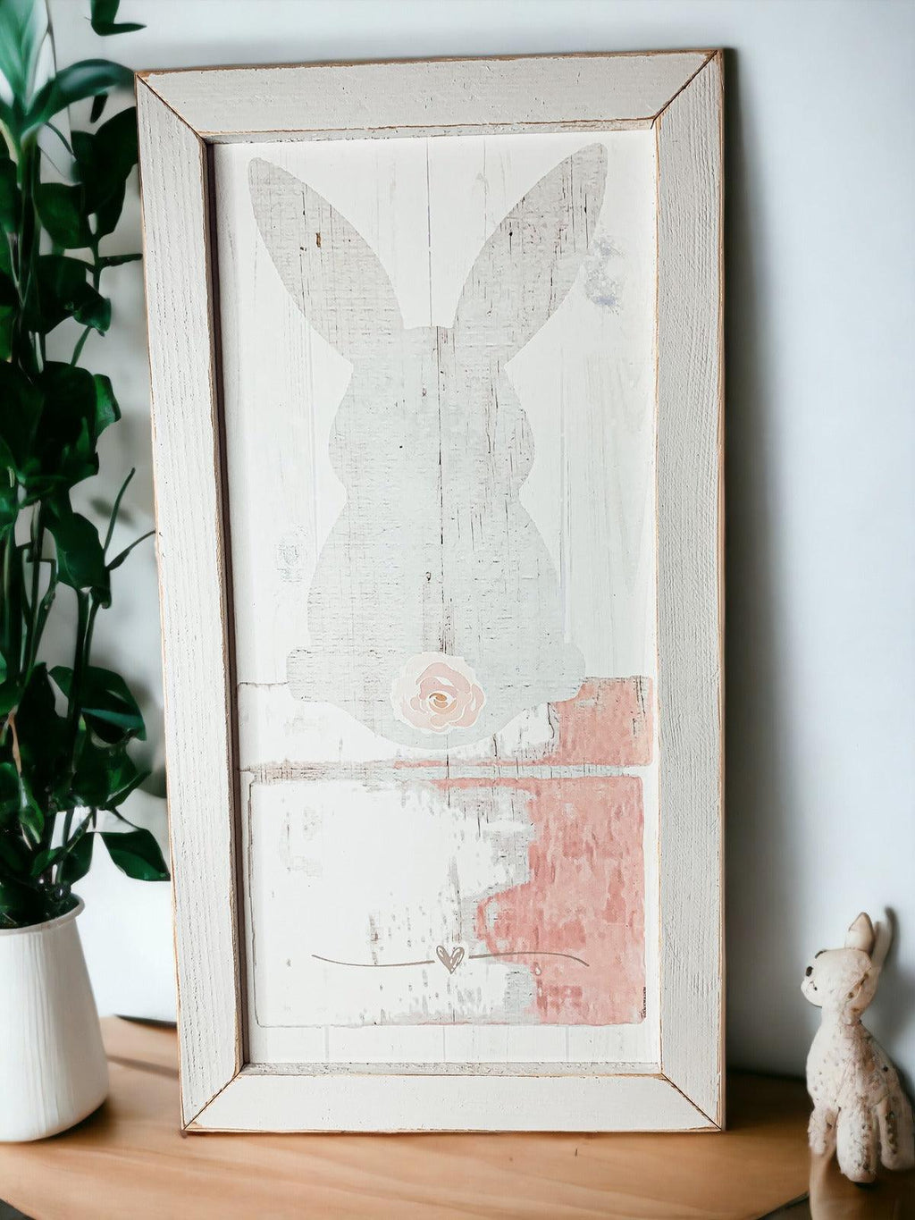 Rustic Bunny Tail Framed Wall Hanging — Select Your Frame Color