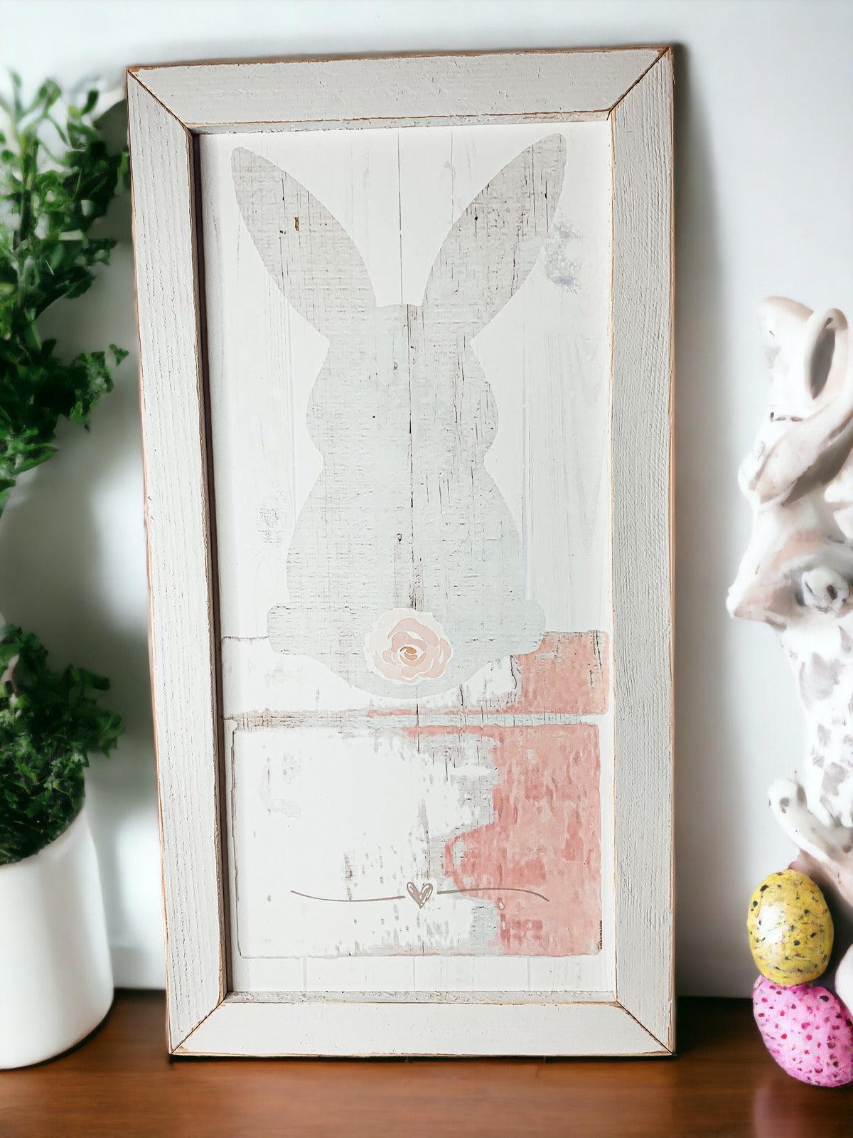 Rustic Bunny Tail Framed Wall Hanging — Select Your Frame Color