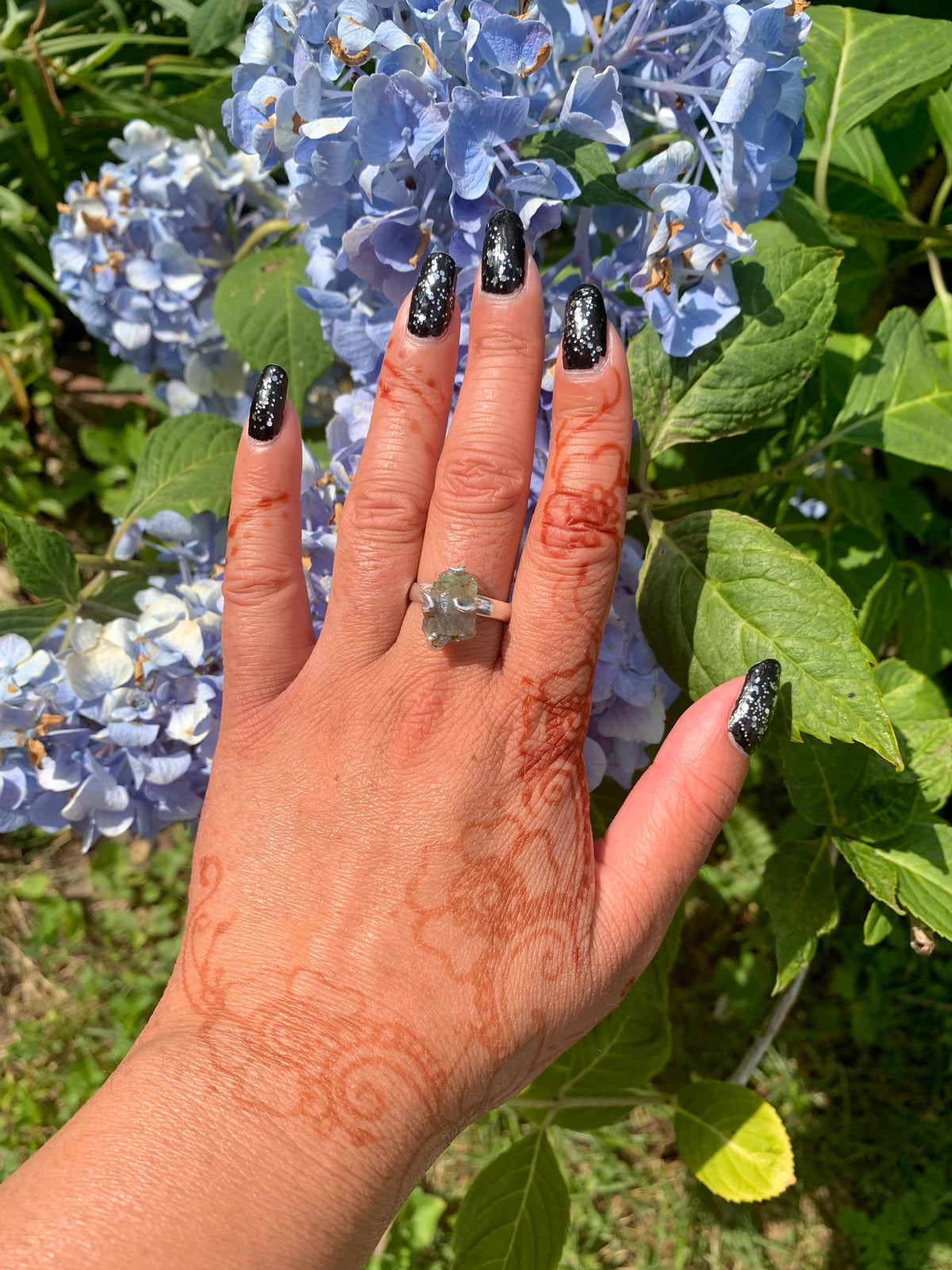 Raw Labradorite Prong Ring — Select Your Size