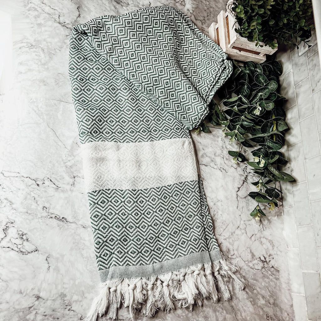 Haley Diamond XL Turkish Cotton Towel — Select Your Color