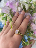 Raw Moonstone Bezel Ring — Select Your Size