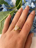 Raw Moonstone Prong Ring — Select Your Gemstone & Size