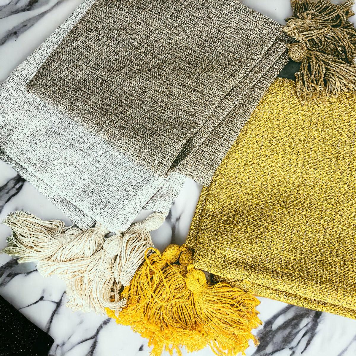 18" Square Boho Cottage Linen Decorative Throw Pillow Cases — Select Your Quantity and Color