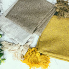 18" Square Boho Cottage Linen Decorative Throw Pillow Cases — Select Your Quantity and Color