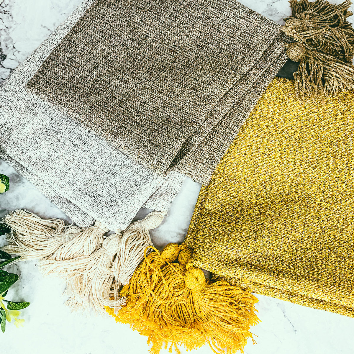 18" Square Boho Cottage Linen Decorative Throw Pillow Cases — Select Your Quantity and Color