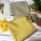 18" Square Boho Cottage Linen Decorative Throw Pillow Cases — Select Your Quantity and Color